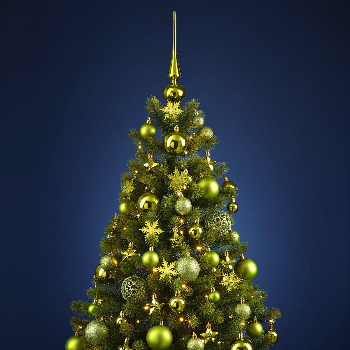 CHRISTBAUMKUGEL-SET 111-teilig  - Grün, Design, Kunststoff