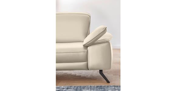 ECKSOFA in Echtleder Creme  - Creme/Schwarz, Design, Leder/Metall (193/328cm) - Dieter Knoll