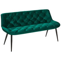 SITZBANK 160/84/69 cm Samt Grün, Schwarz Pappel Sperrholz  - Schwarz/Grün, MODERN, Holz/Textil (160/84/69cm) - Livetastic