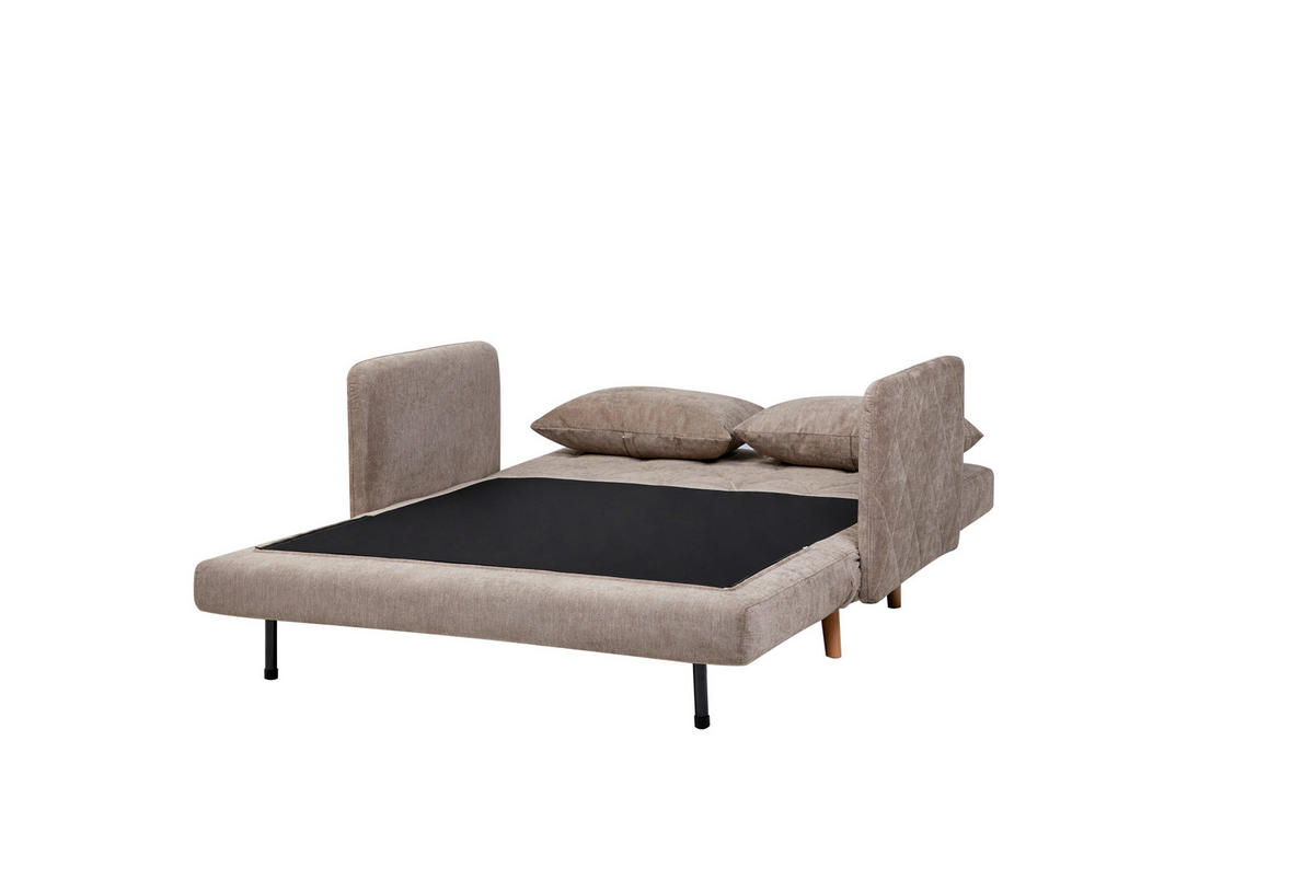 SCHLAFSOFA in Textil Hellbraun  - Hellbraun/Eichefarben, Lifestyle, Holz/Textil (132/81/90cm) - MID.YOU