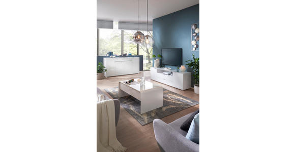 SIDEBOARD  180/92/42 cm 1 Schublade(n)  - Chromfarben/Weiß, Design, Glas/Holzwerkstoff (180/92/42cm) - Novel