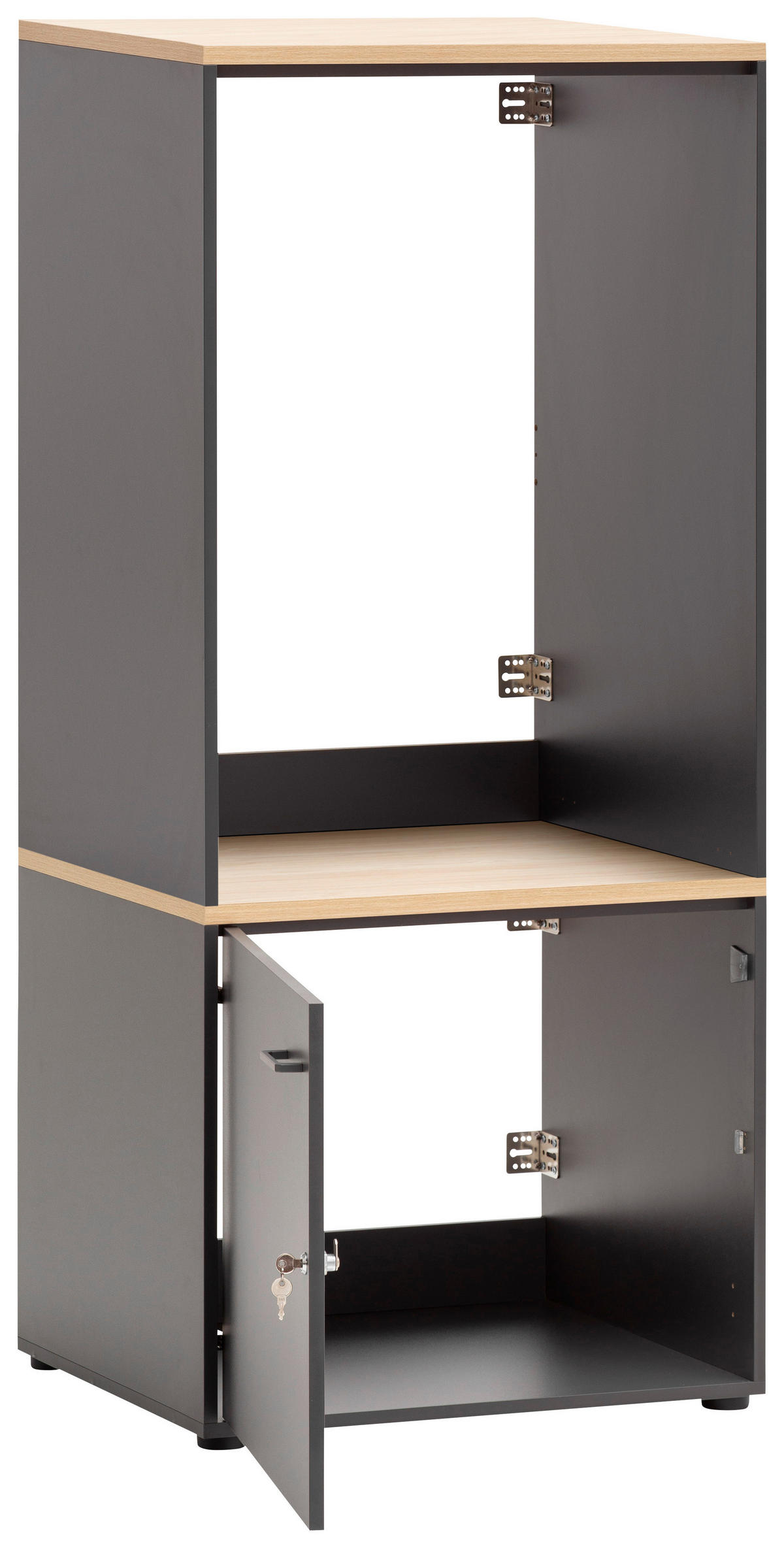 WASCHMASCHINENSCHRANK 67,1/154,7/60 cm  in Anthrazit, Eichefarben  - Chromfarben/Eichefarben, MODERN, Holzwerkstoff/Kunststoff (67,1/154,7/60cm) - MID.YOU