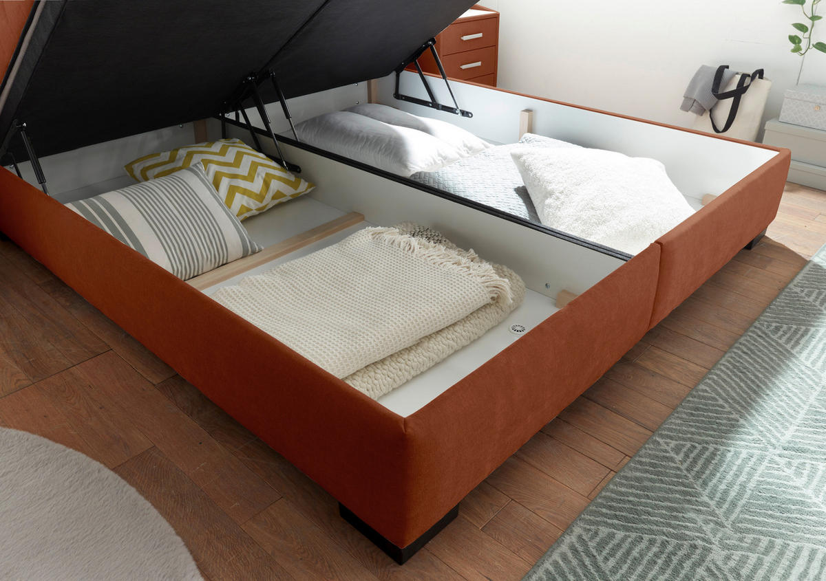 BOXBETT 180/200 cm  in Cognac  - Cognac/Schwarz, MODERN, Holzwerkstoff/Kunststoff (180/200cm) - MID.YOU