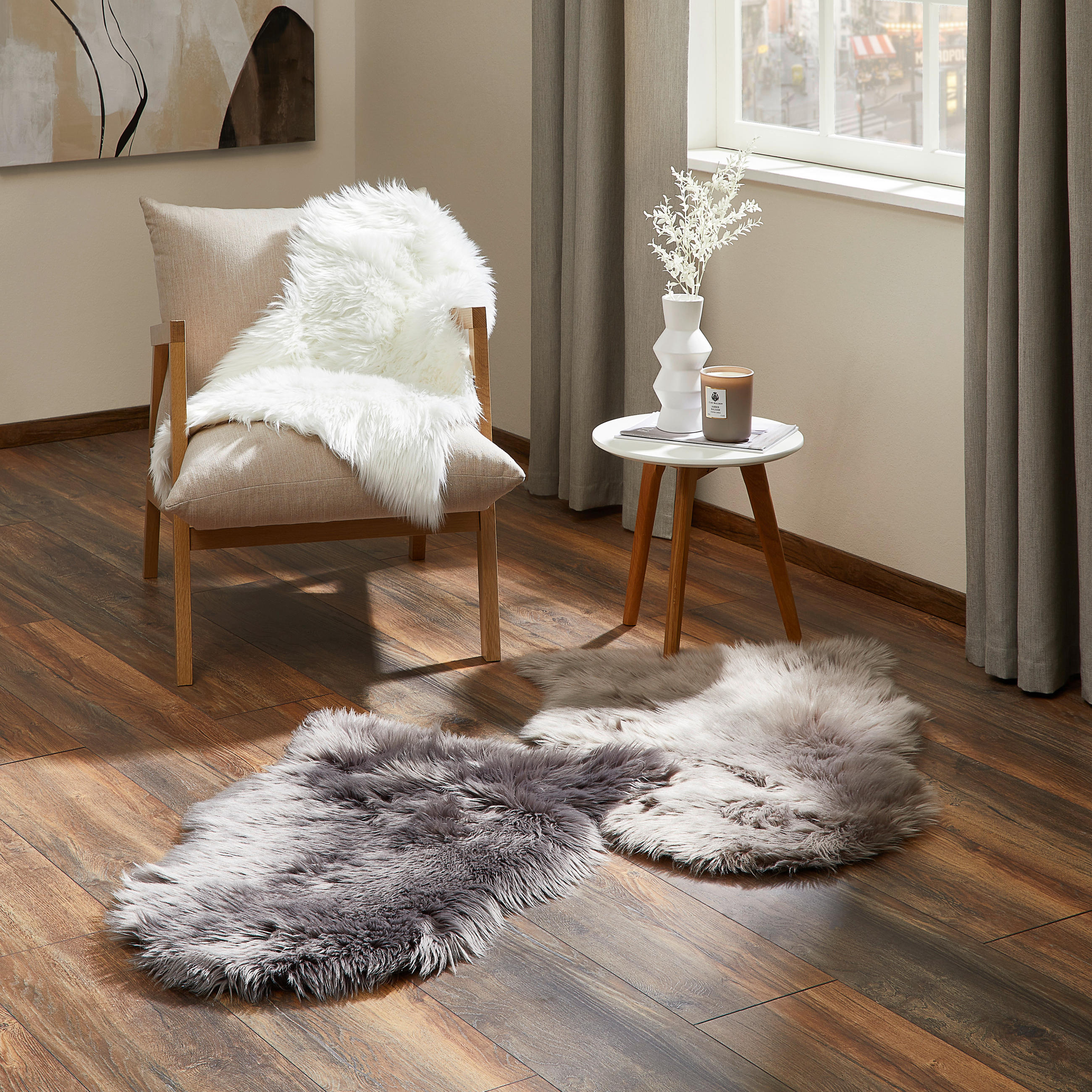 KUNSTFELL 60/90 cm Sarah Taupe - Taupe, Basics, Textil/Fell (60/90cm) - Boxxx