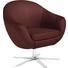 SESSEL Echtleder Weinrot - Chromfarben/Weinrot, Design, Leder/Metall (84/82/71cm) - Joop!