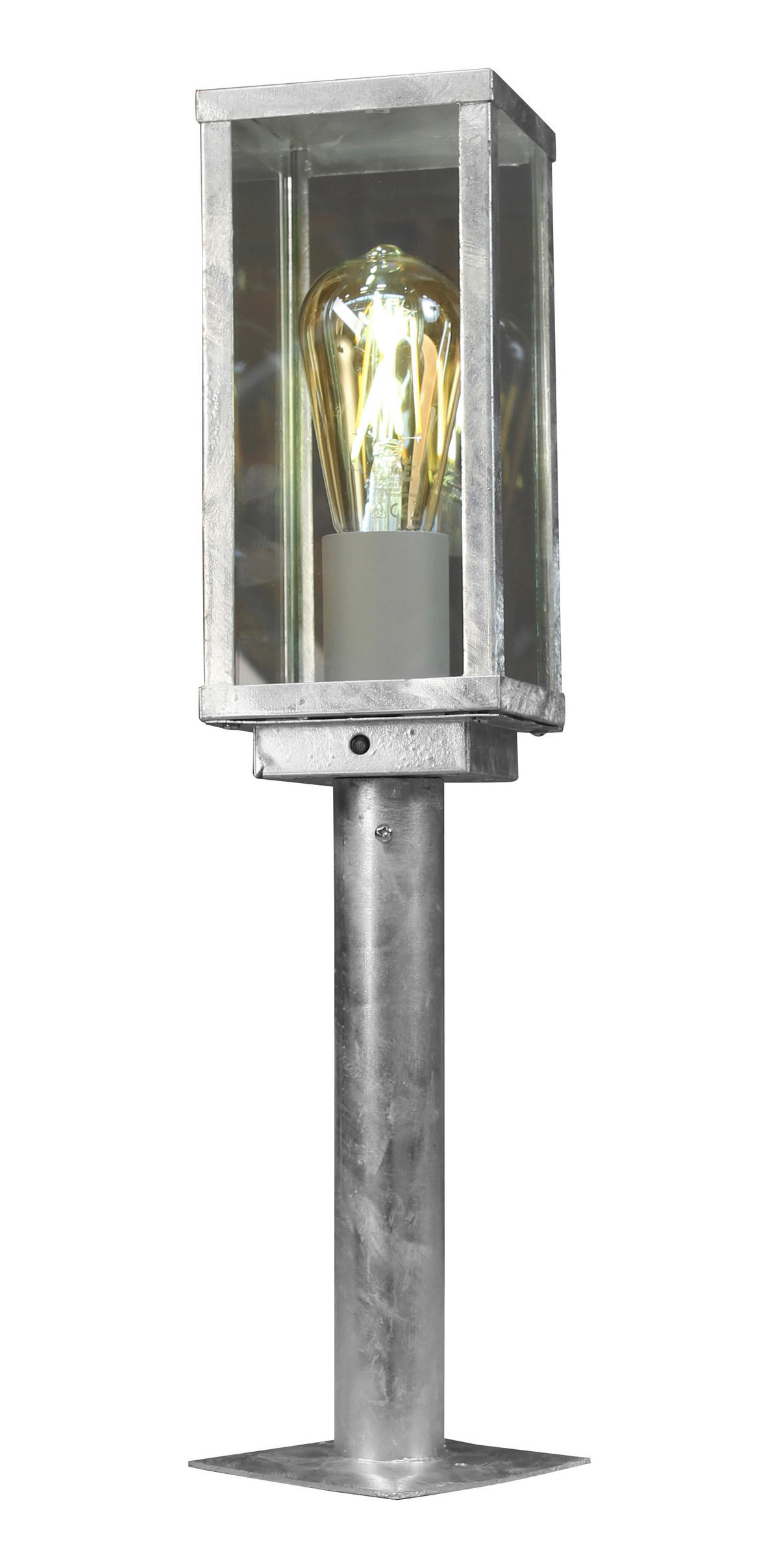 POLLERLEUCHTE Karo   - Klar/Zinkfarben, Design, Glas/Metall (50/11/11cm)