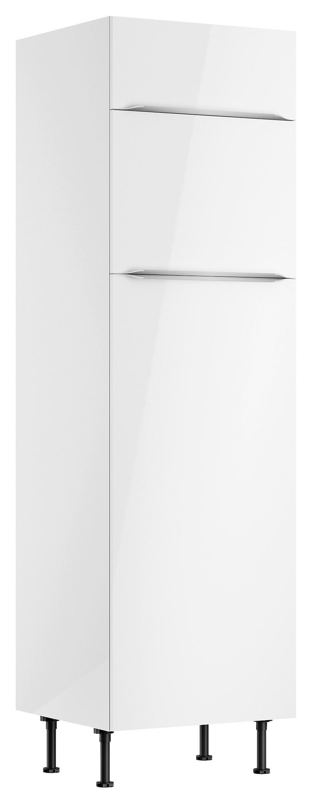 GERÄTEUMBAUSCHRANK 60/211,8/58,1 cm  in Weiß Hochglanz  - Edelstahlfarben/Weiß Hochglanz, Basics, Holzwerkstoff/Metall (60/211,8/58,1cm) - Optifit