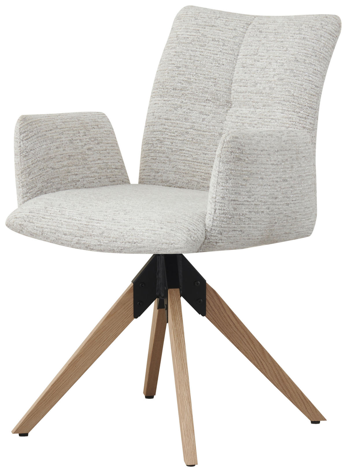 ARMLEHNSTUHL  in Eisen Struktur  - Eichefarben/Beige, Design, Holz/Textil (58/85/64cm) - Carryhome
