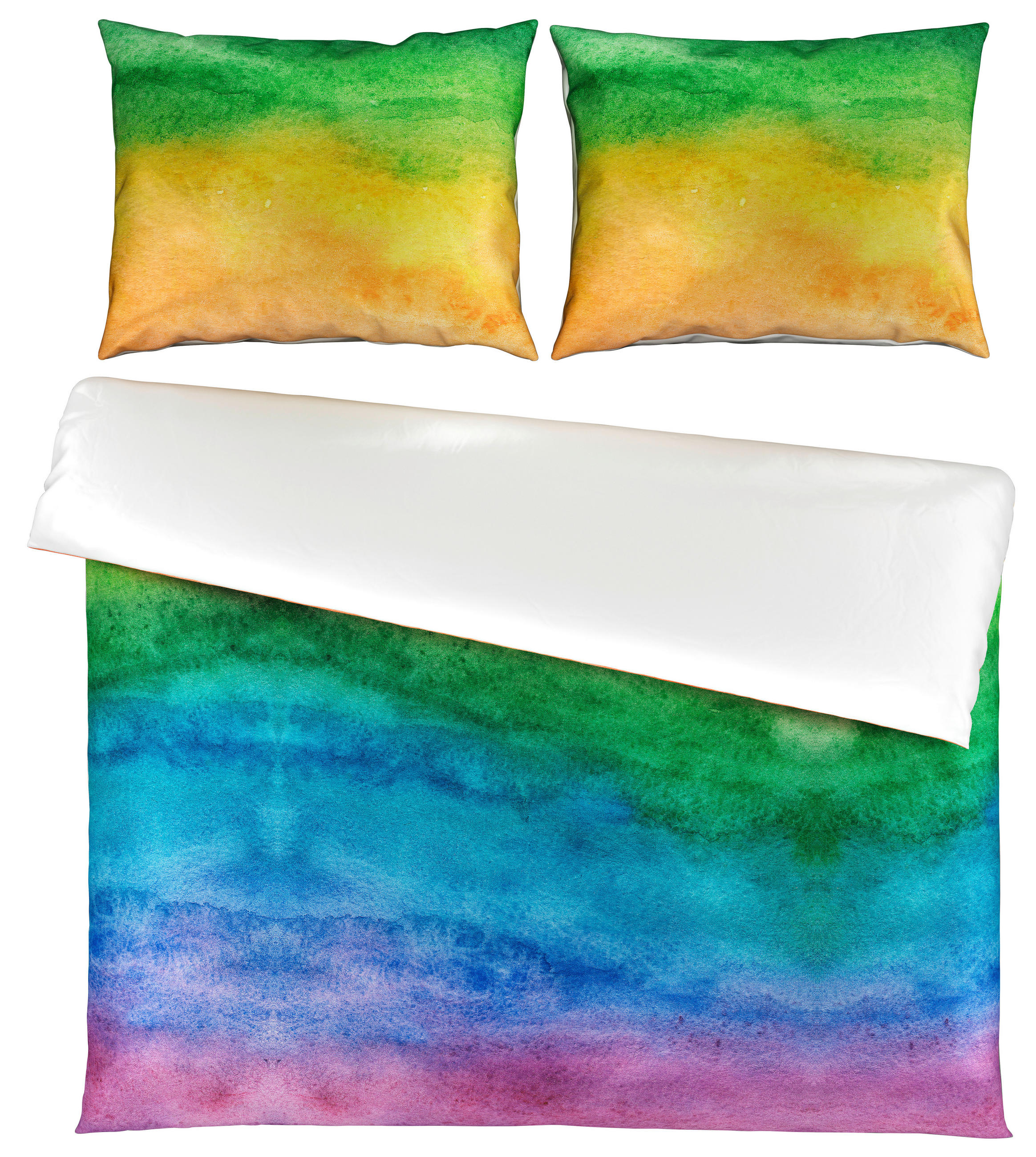 OBOJESTRANSKA POSTELJNINA RAINBOW 200/260 cm saten večbarvno  - večbarvno, Konvencionalno, tekstil (200/260cm) - Esposa