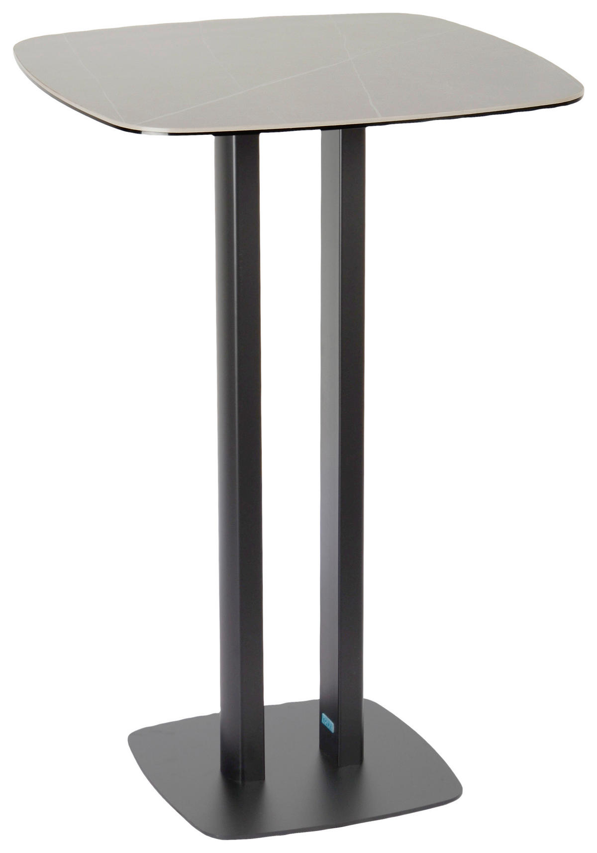 BARBORD i metall, glas, keramik  70/70/105 cm  - svart/grå, Design, metall/glas (70/70/105cm) - Novel