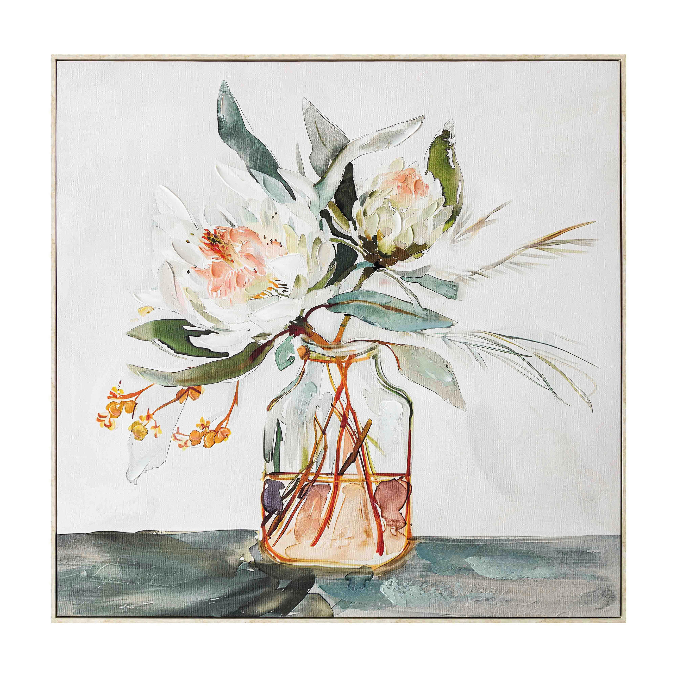 UMETNIŠKI POTISK  100/100 cm   - večbarvno/naravne barve, Natur, umetna masa/tekstil (100/100cm) - Monee
