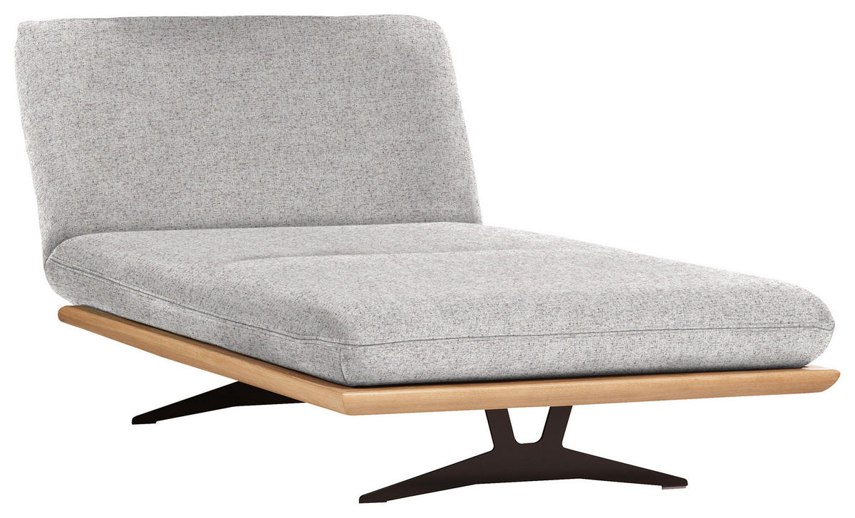 OTTOMANE  in Webstoff Grau  - Schwarz/Grau, Design, Holz/Textil (114/92/165-218cm) - Dieter Knoll