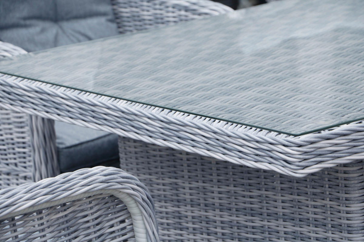 ZAHRADNÍ JÍDELNÍ SET, kov, plast, sklo, textil - světle šedá, Romantický / Rustikální, kov/textil - Ambia Garden