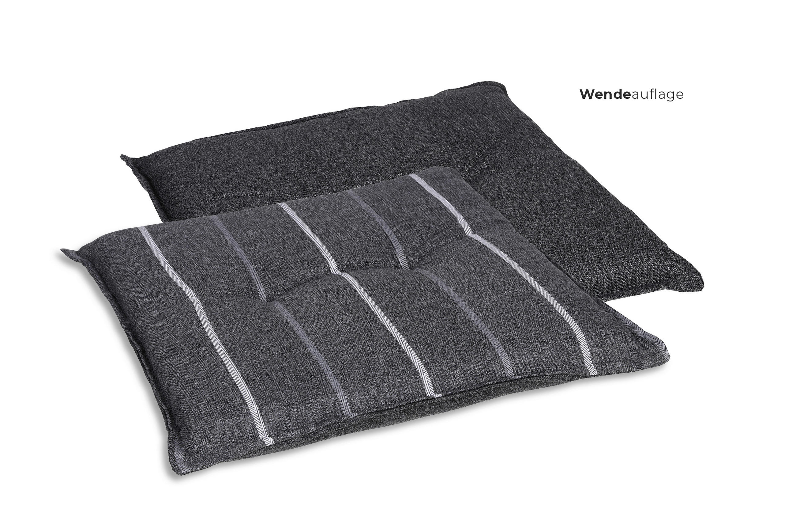 GARTENSITZKISSENSET Streifen  - Anthrazit, Basics, Textil (50/7/50cm)