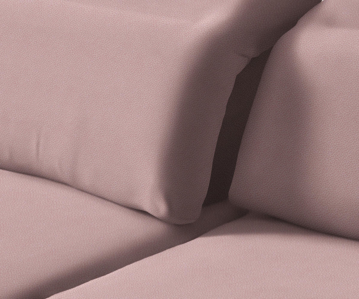 ECKSOFA in Flachgewebe Hellrosa  - Hellrosa/Schwarz, Design, Textil/Metall (180/289cm) - Stylife