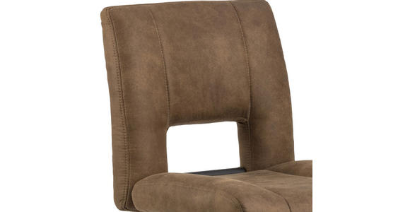 BARHOCKER in Metall, Textil Hellbraun - Hellbraun/Schwarz, Design, Textil/Metall (41,5/94-115/52cm) - Carryhome