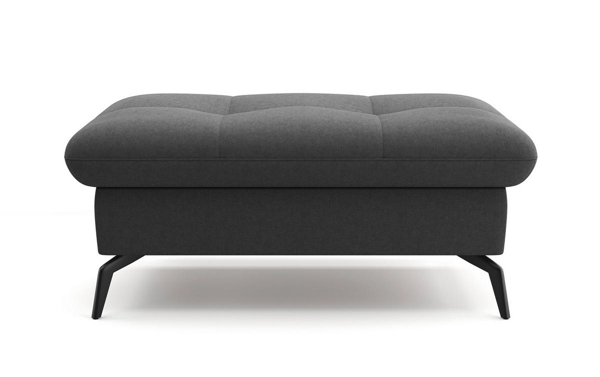 HOCKER in Textil Dunkelgrau  - Dunkelgrau/Schwarz, KONVENTIONELL, Textil/Metall (102/47/69cm) - Sit & More