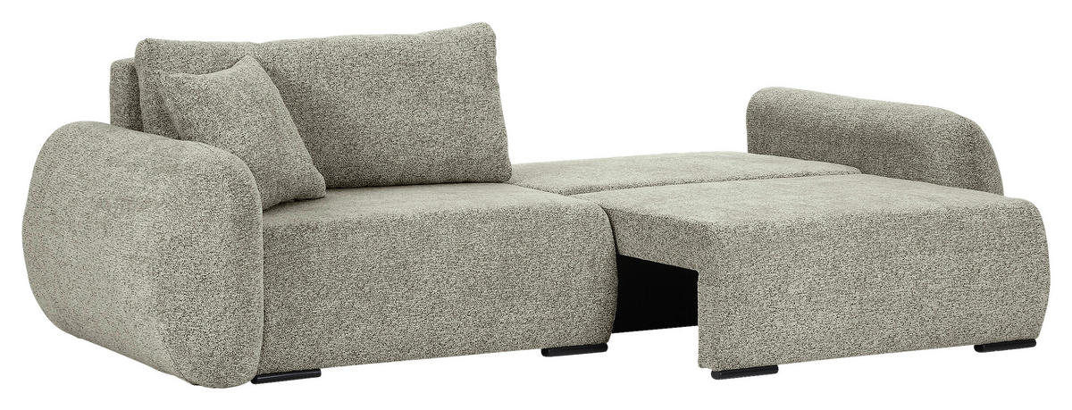 SCHLAFSOFA Flachgewebe Mintgrün  inkl. Zierkissen, Rückenkissen, Bettkasten, Schlaffunktion, Rücken echt, Liegefläche im Originalstoff  - Schwarz/Mintgrün, KONVENTIONELL, Kunststoff/Textil (250/74/92cm) - Carryhome