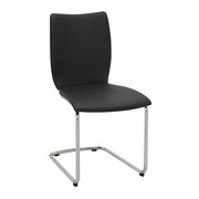 SCHWINGSTUHL in Leder, Metall Chromfarben, Schwarz - Chromfarben/Schwarz, Design, Leder/Metall (47,9/93/57cm) - Hülsta