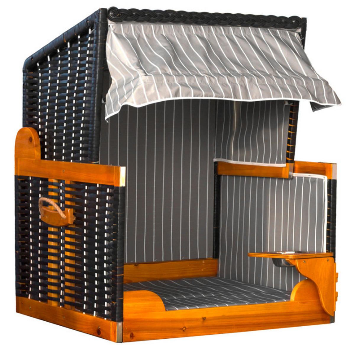 HUNDEBETT - Schwarz/Grau, Basics, Holz/Kunststoff (75/95/6cm) - Gardenson