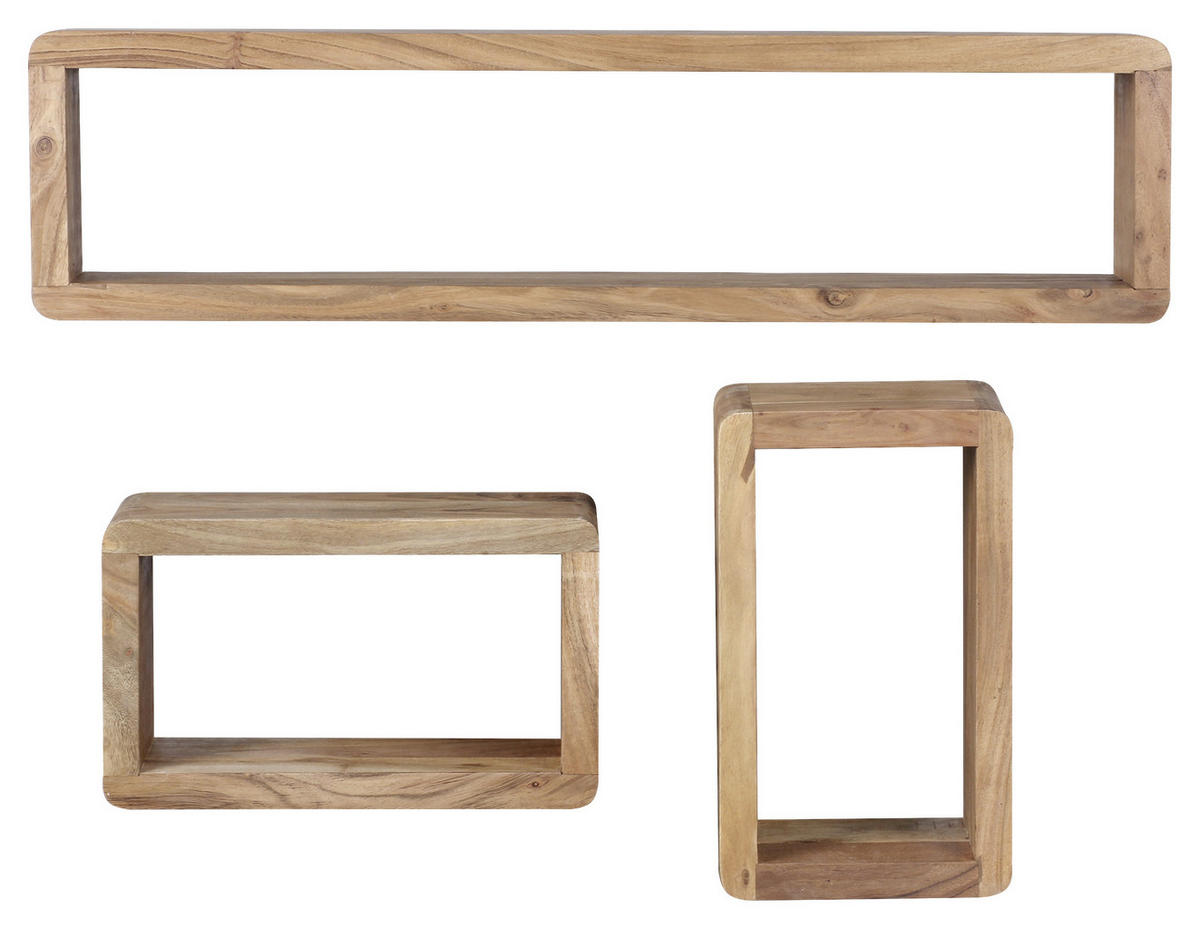 WANDREGALSET 80/20/15 cm  - Akaziefarben, Konventionell, Holz (80/20/15cm) - MID.YOU