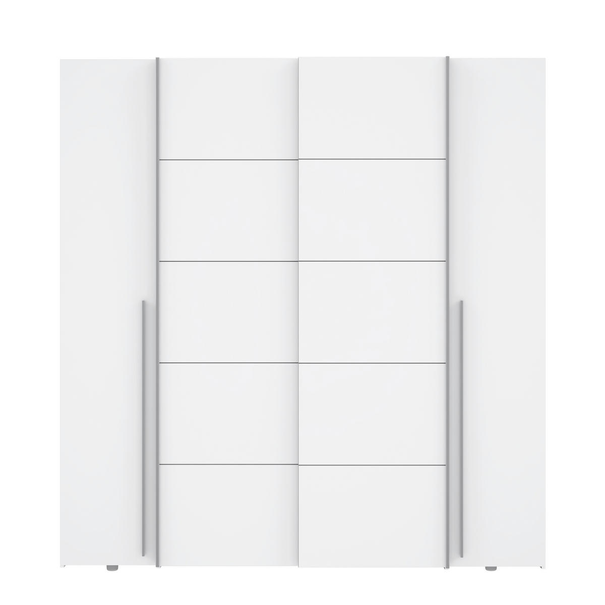 OMARA ZA OBLAČILA, bela  - bela/barve aluminija, Basics, umetna masa/leseni material (200/210/61,2cm) - MID.YOU