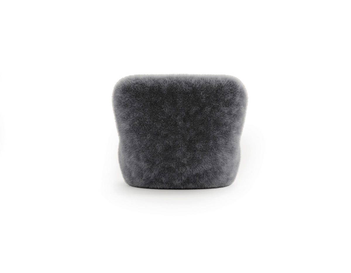 SESSEL Teddystoff Dunkelgrau  - Dunkelgrau/Schwarz, Design, Holz/Textil (76/70/70cm) - Livetastic