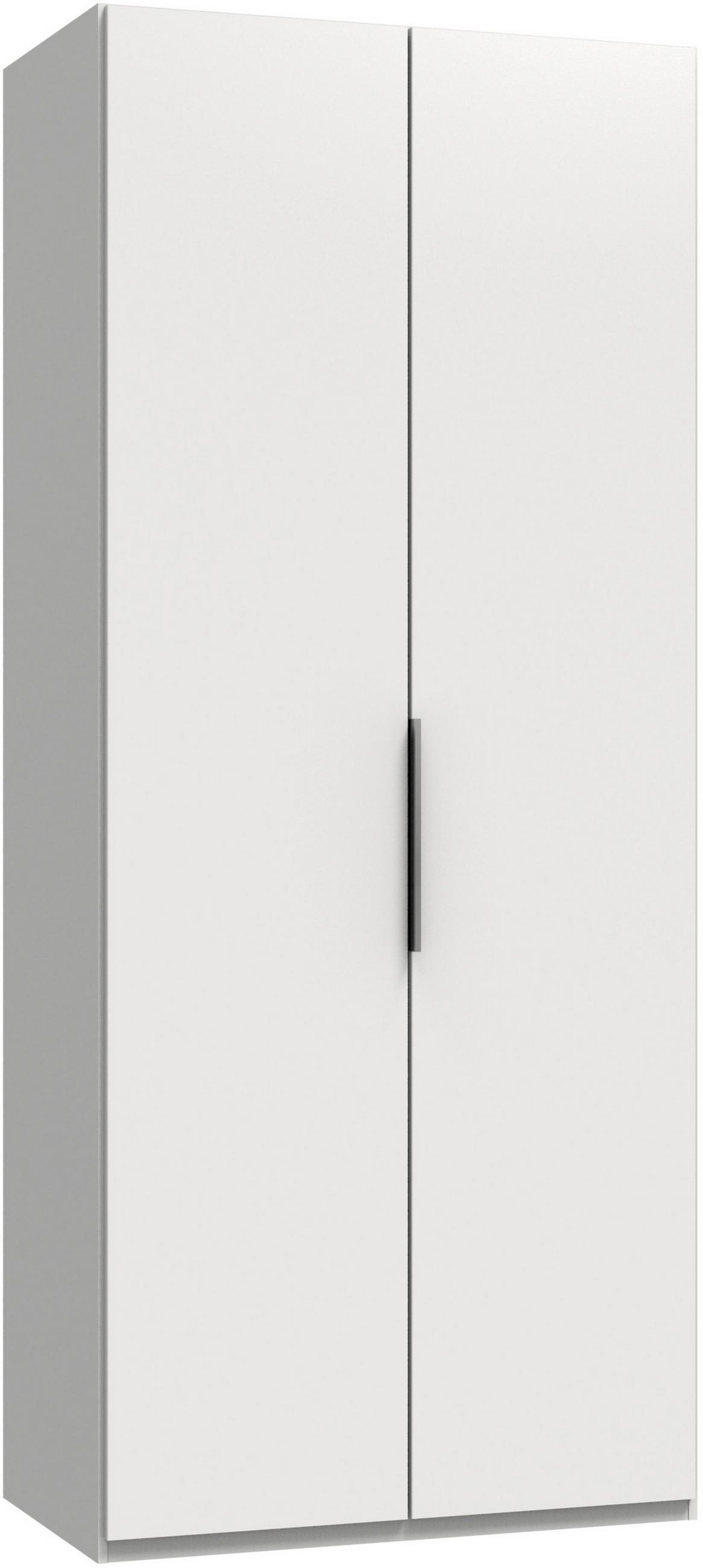 DREHTÜRENSCHRANK in Weiss  - Chromfarben/Weiss, Modern, Holzwerkstoff/Metall (100/236/58cm) - MID.YOU