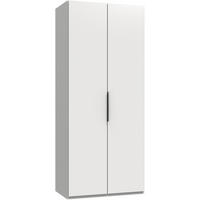 DREHTÜRENSCHRANK in Weiss  - Chromfarben/Weiss, Modern, Holzwerkstoff/Metall (100/236/58cm) - MID.YOU