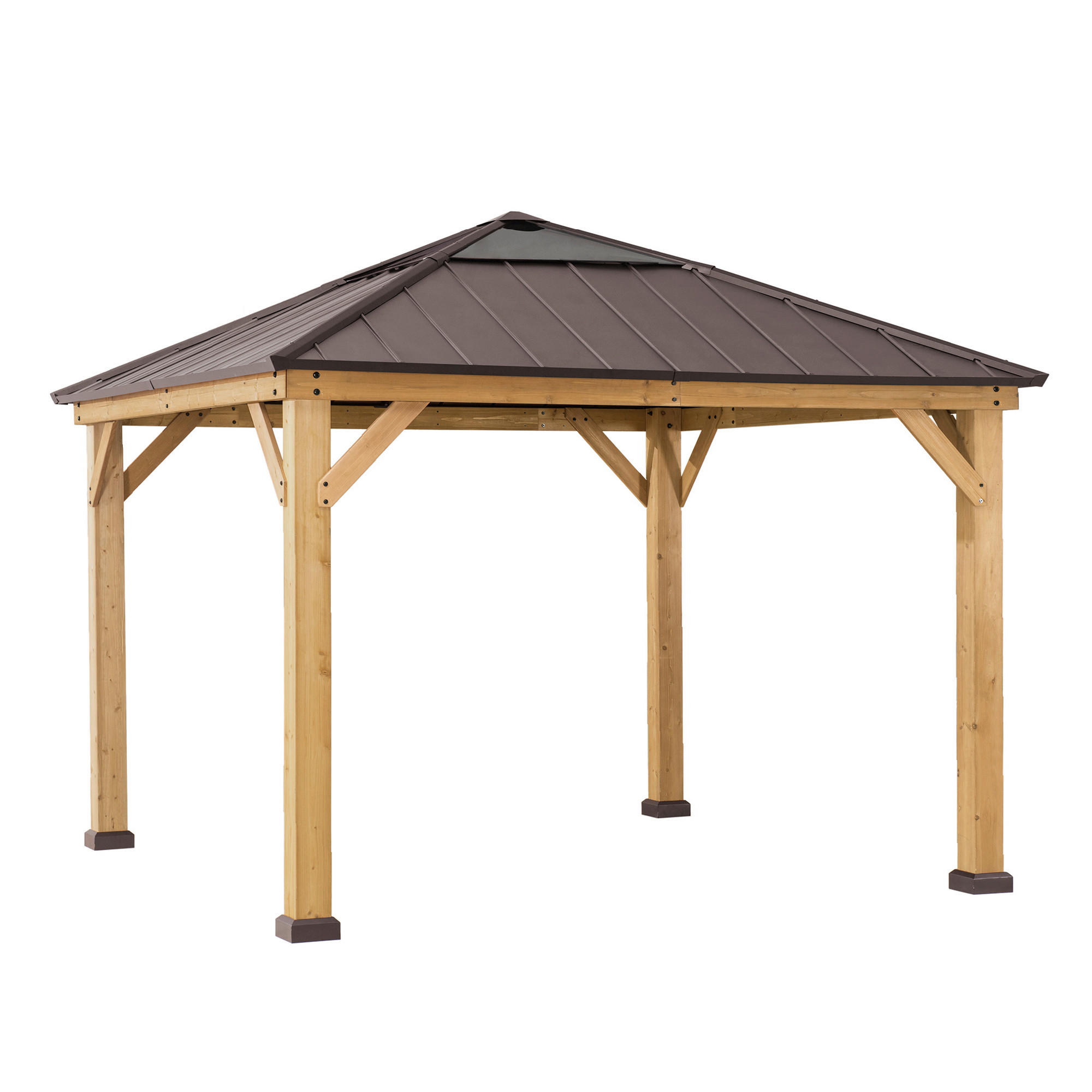 PAVILLON 336/287/336 cm  - Dunkelbraun/Lärchefarben, Basics, Holz/Kunststoff (336/287/336cm) - Modante