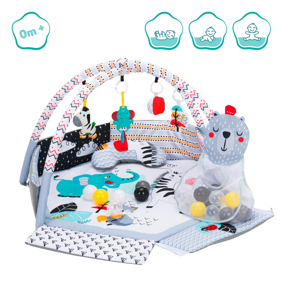 SPIELDECKE  - Multicolor/Weiß, Basics, Textil (120/55cm) - Fillikid