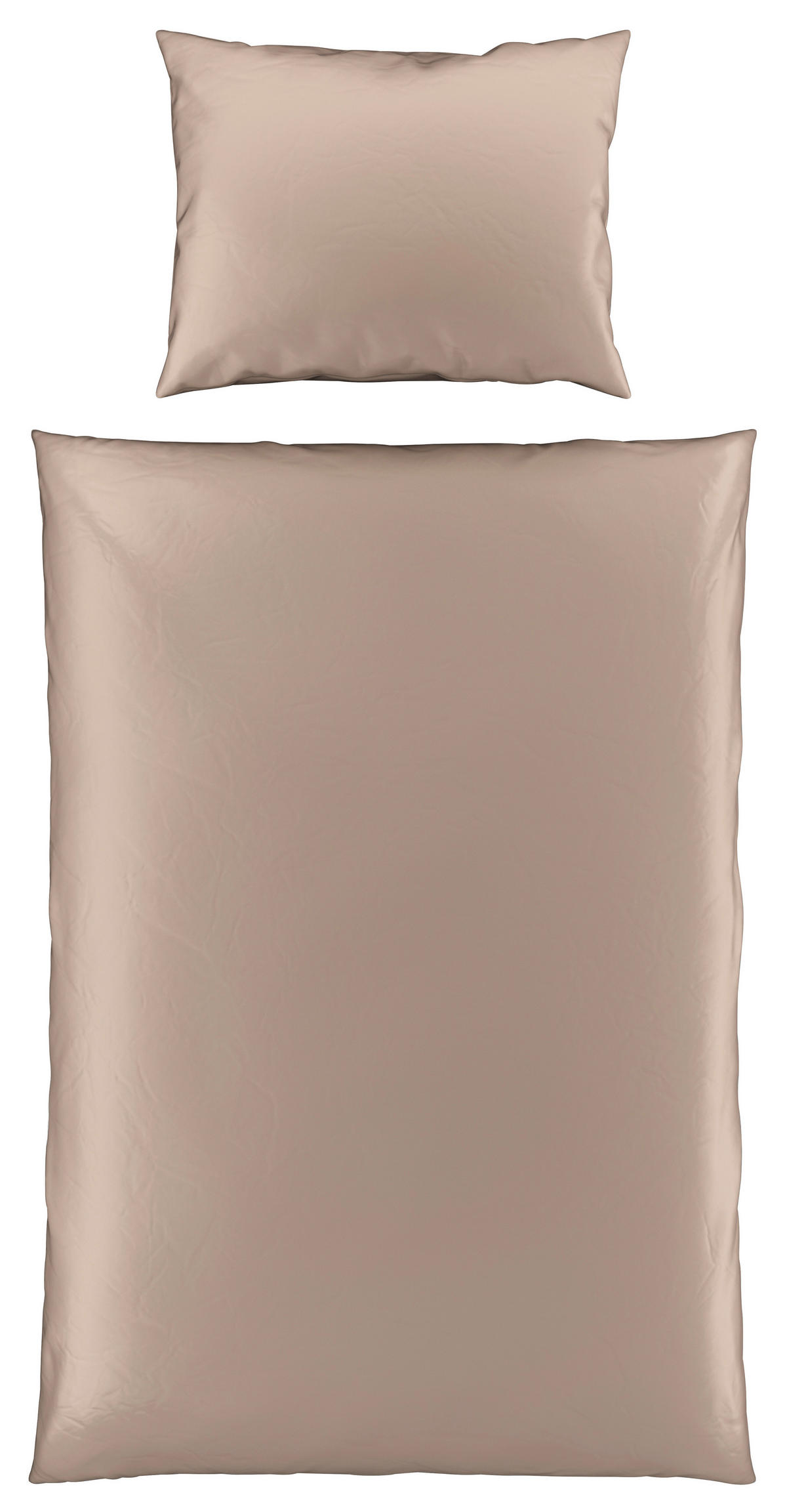 BETTWÄSCHE TANJA Satin 150/210 cm  - Taupe, Basics, Textil (150/210cm) - Novel