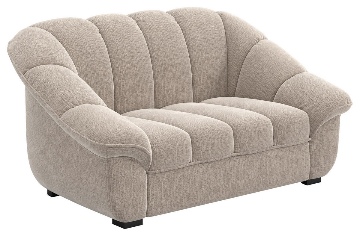 2-SITZER-SOFA Chenille Naturfarben  - Schwarz/Naturfarben, KONVENTIONELL, Kunststoff/Textil (163/88/104cm) - Welnova