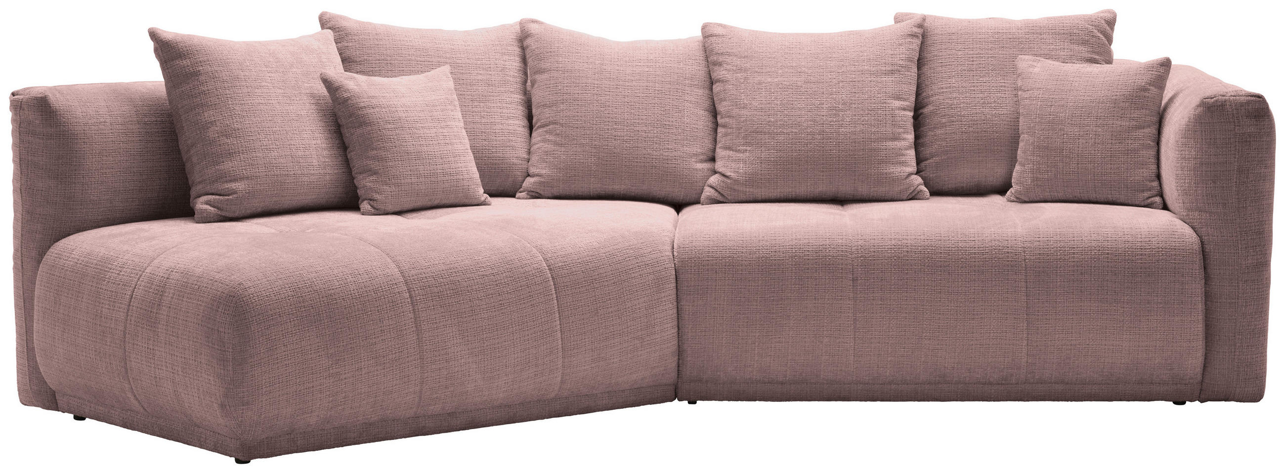 ECKSOFA in Chenille Rosa  180/315 cm  - Schwarz/Rosa, MODERN, Kunststoff/Textil (180/315cm) - Hom`in