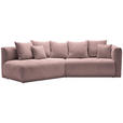 ECKSOFA  in Chenille Rosa  180/315 cm  - Schwarz/Rosa, MODERN, Kunststoff/Textil (180/315cm) - Hom`in