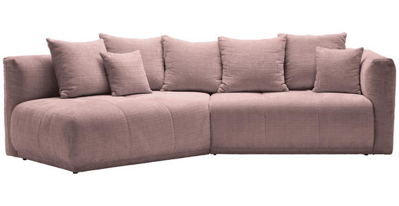 ECKSOFA  in Chenille Rosa  180/315 cm  - Schwarz/Rosa, MODERN, Kunststoff/Textil (180/315cm) - Hom`in