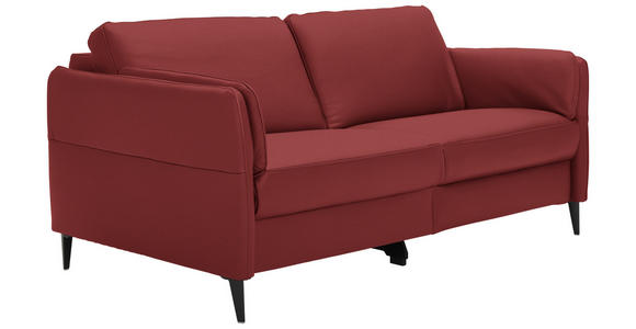 3-SITZER-SOFA in Leder Bordeaux  - Bordeaux/Schwarz, Design, Leder/Metall (190/84/99cm) - Dieter Knoll
