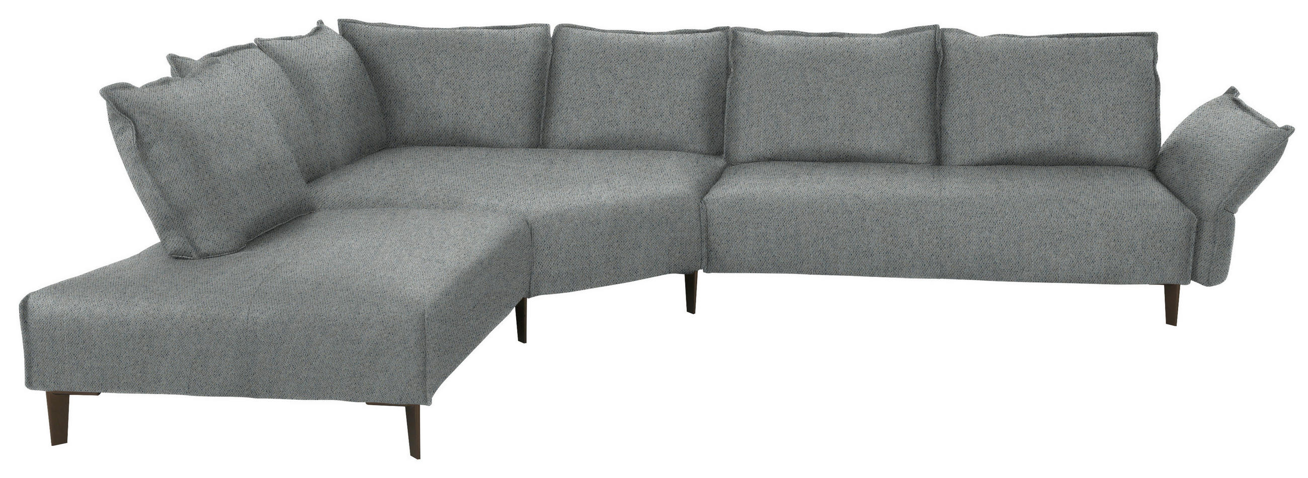 ECKSOFA in Webstoff Dunkelgrau  - Dunkelgrau/Schwarz, Modern, Textil/Metall (272/340cm) - W.Schillig