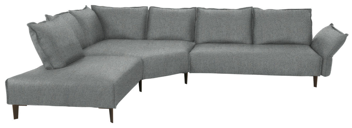 ECKSOFA in Webstoff Dunkelgrau  - Dunkelgrau/Schwarz, Modern, Textil/Metall (272/340cm) - W.Schillig
