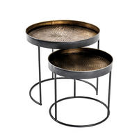 BEISTELLTISCHSET in Metall 38-41/38-41/48-51 cm  - Schwarz/Kupferfarben, Design, Metall (38-41/38-41/48-51cm)