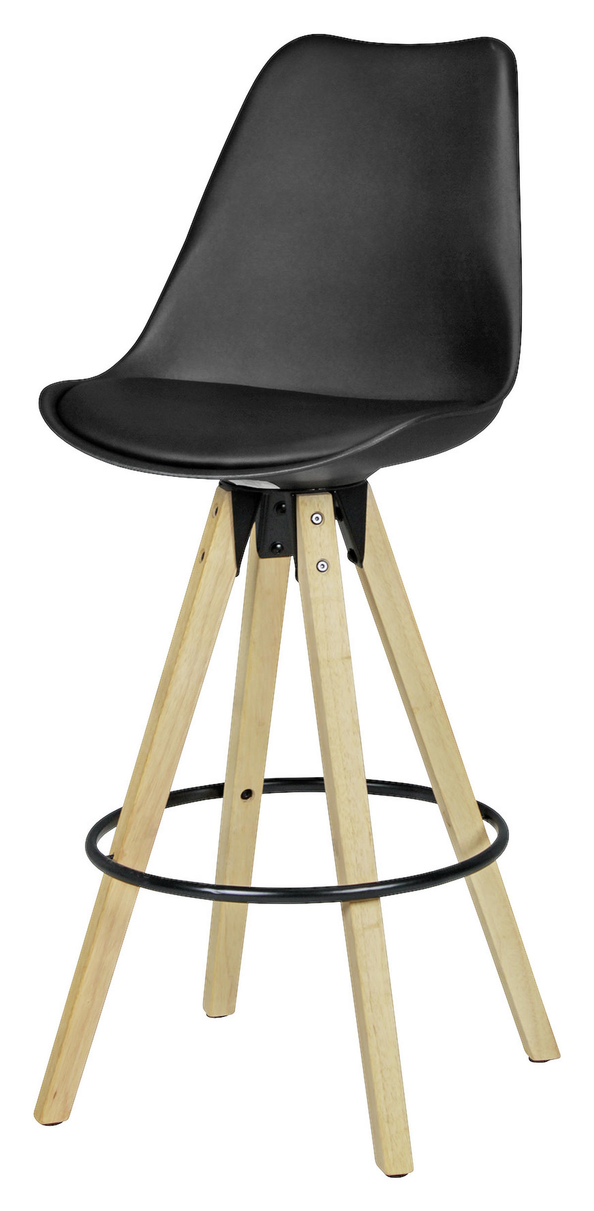 BÁRSZÉK SZETT fekete  - fekete/tölgyfa, Design, műanyag/fém (49/113/49cm) - MID.YOU