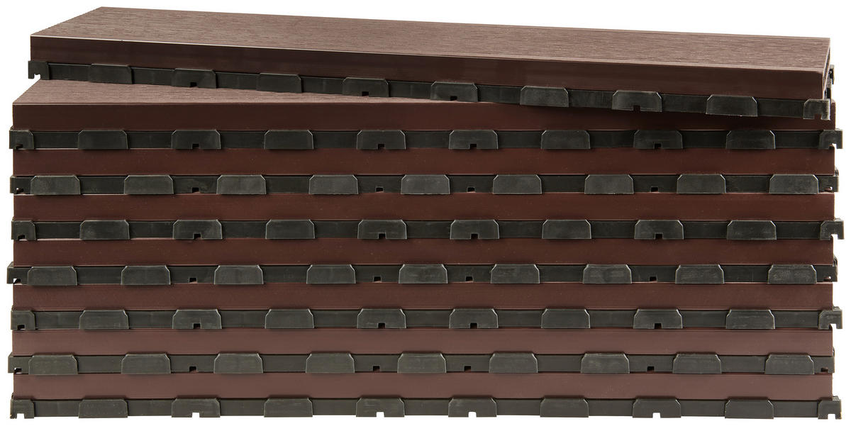 TERRASSENDIELE 8 Stück  - Dunkelbraun, Basics, Kunststoff (59,2/13,4/3,3cm) - Ambia Garden