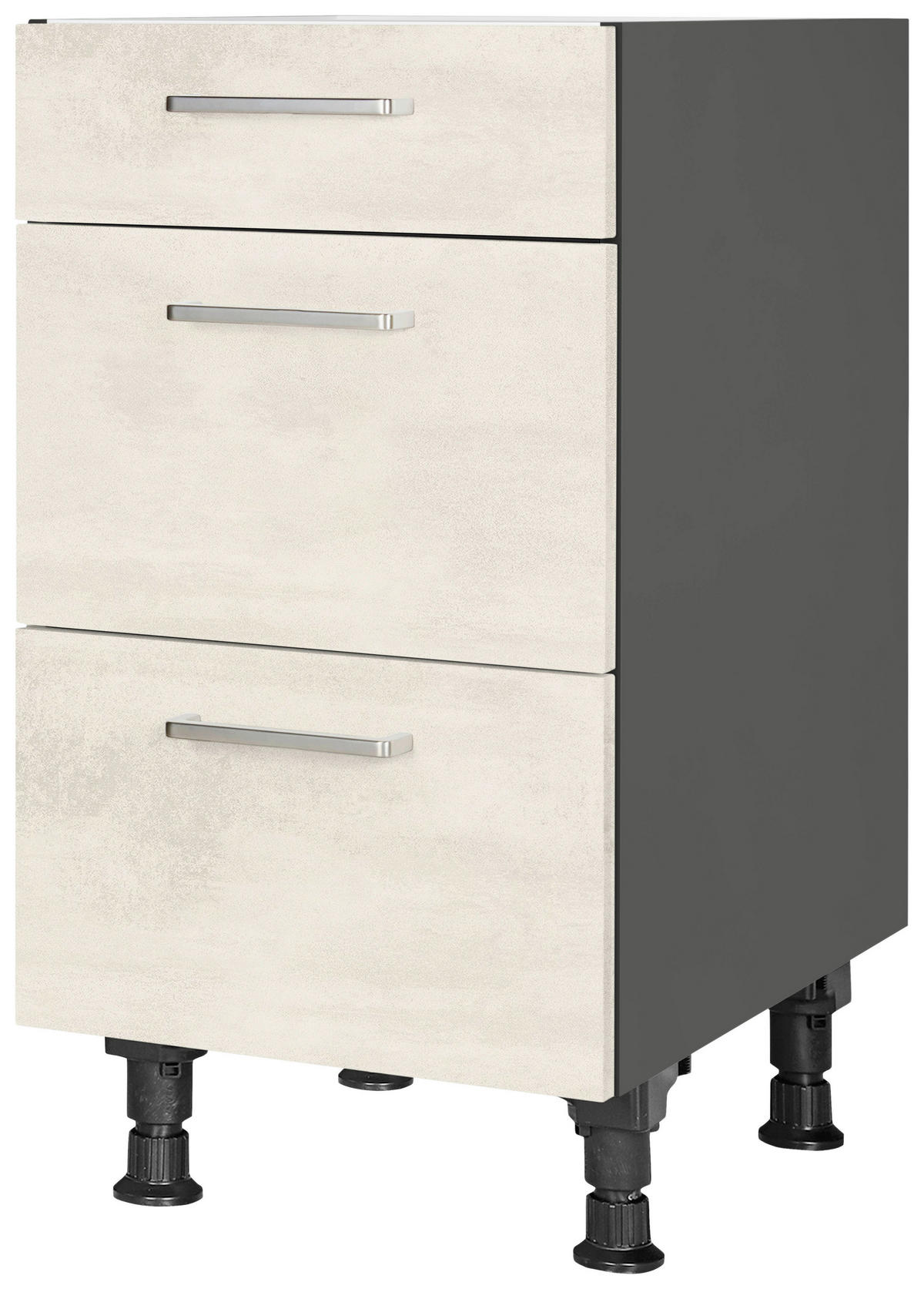 SCHUBKASTENUNTERSCHRANK 45/87/56 cm  in Weiß  - Schieferfarben/Edelstahlfarben, MODERN, Holzwerkstoff/Metall (45/87/56cm) - Nobilia