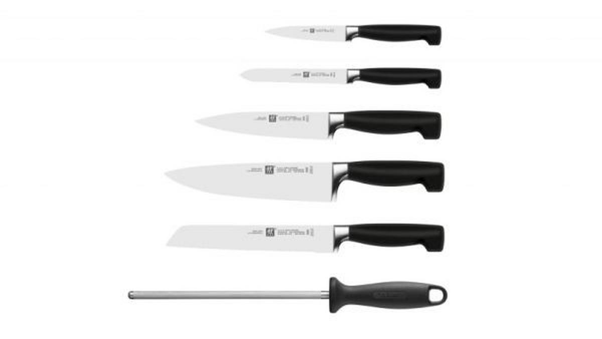 MESSERBLOCK **** VIER STERNE 7-teilig  - Schwarz/Braun, Basics, Holz/Metall - Zwilling