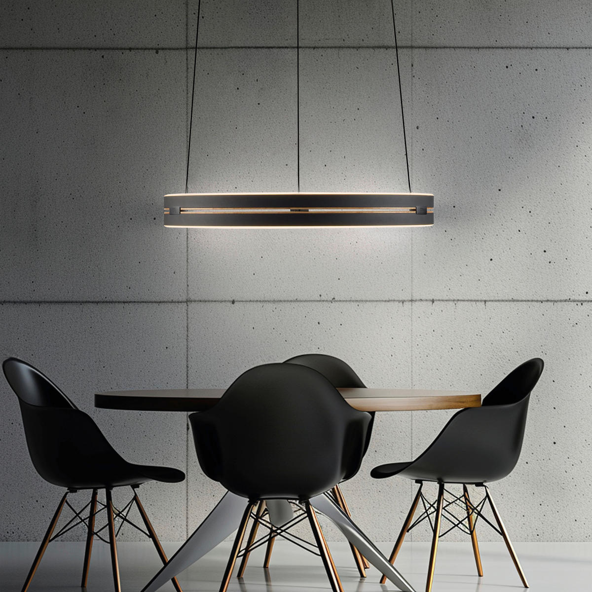 ZÁVĚSNÉ LED SVÍTIDLO, 50/50/350 cm  - černá, Basics, kov (50/50/350cm) - Neuhaus PURE