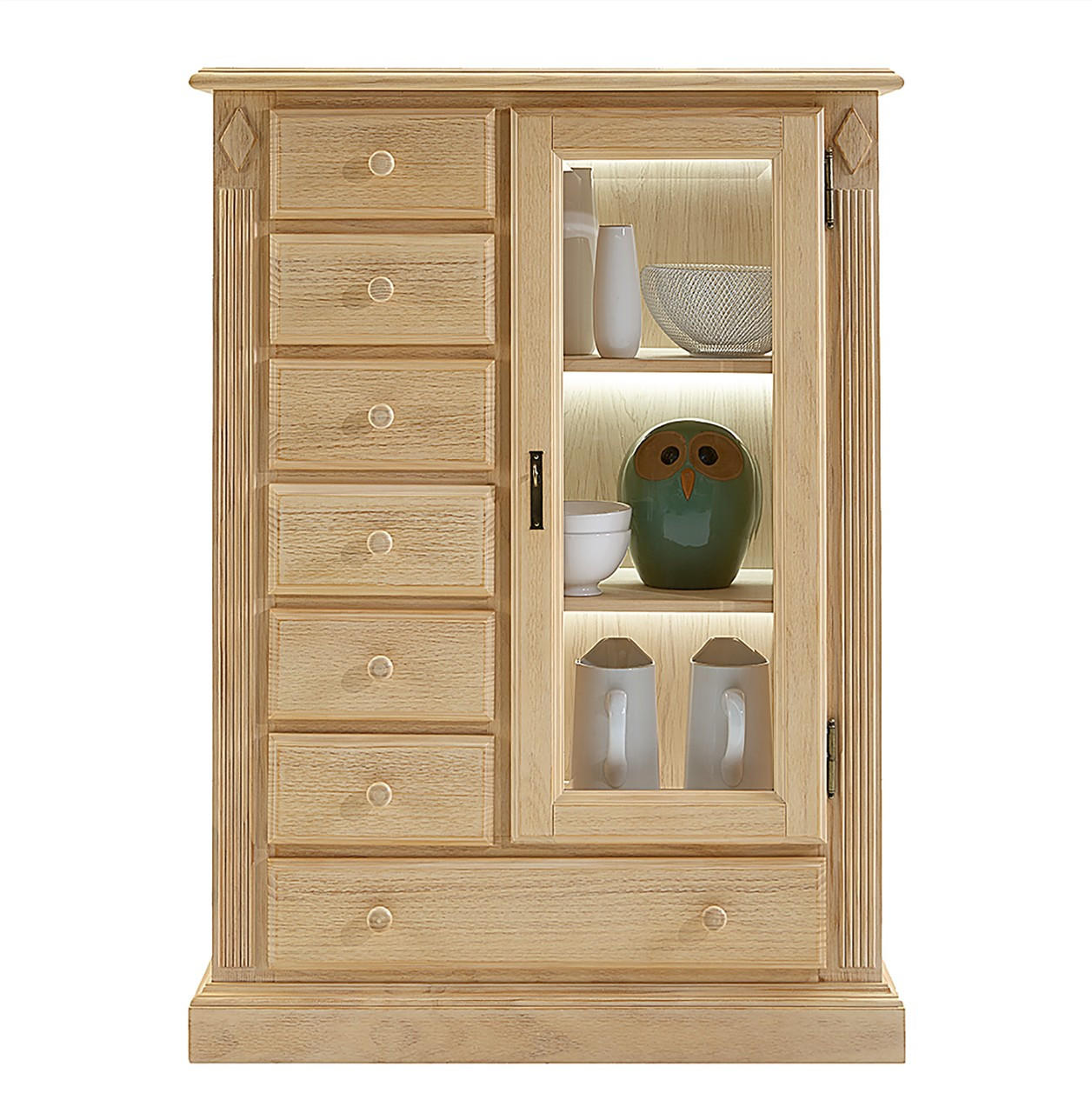 HIGHBOARD  in 95/131/47 cm  - Beige, Design, Holz (95/131/47cm) - Livetastic