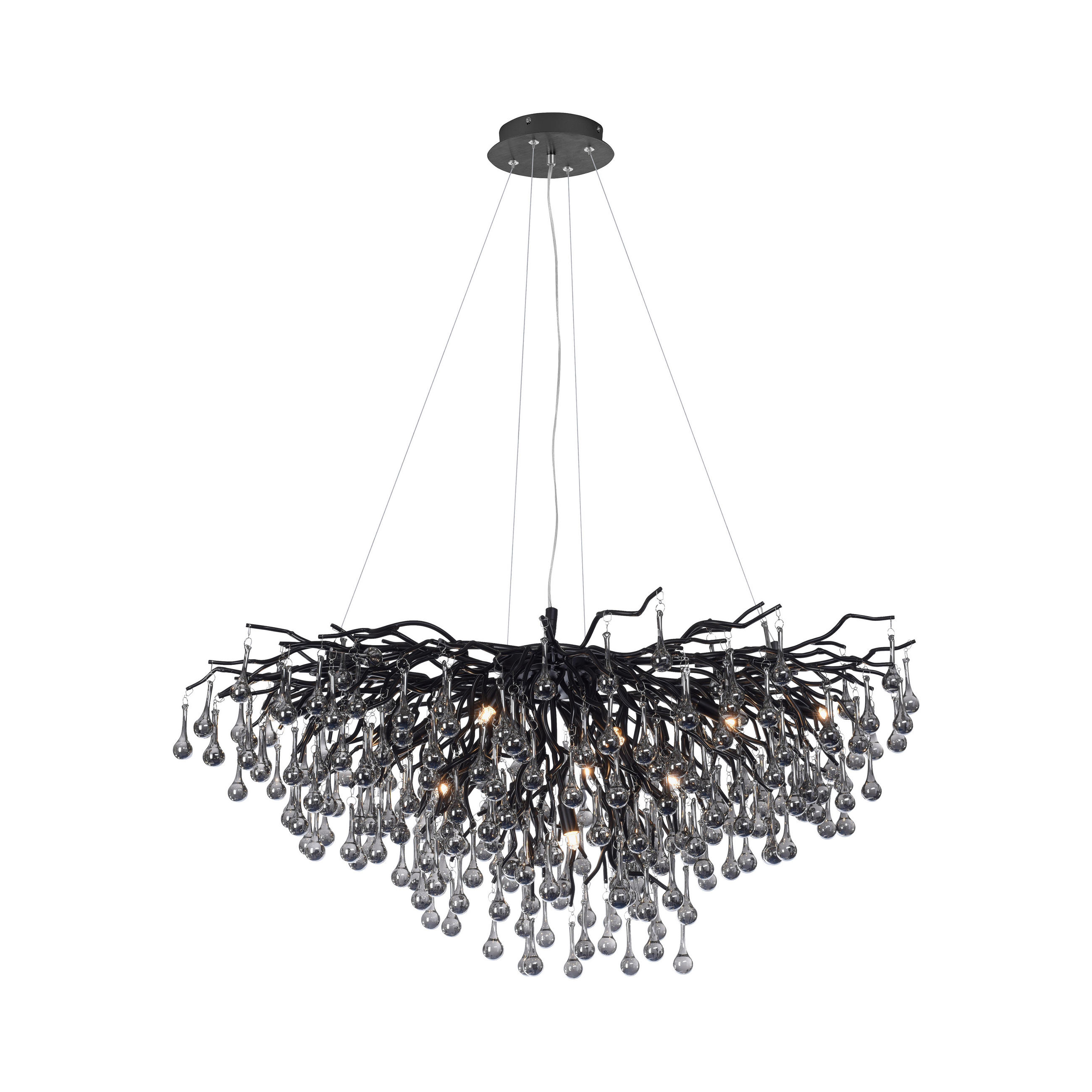 Paul Neuhaus Kronleuchter Icicle Schwarz 50x250x100 cm