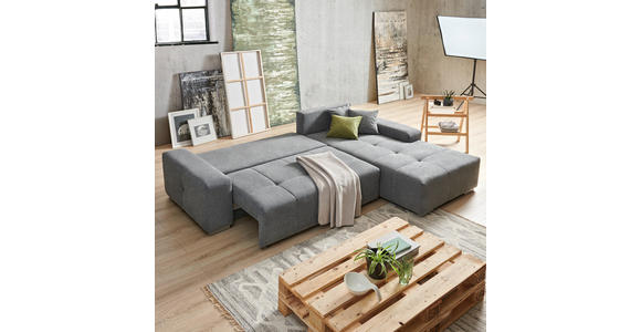ECKSOFA  in Webstoff Türkis  280/194 cm  - Türkis/Silberfarben, Design, Kunststoff/Textil (280/194cm) - Carryhome