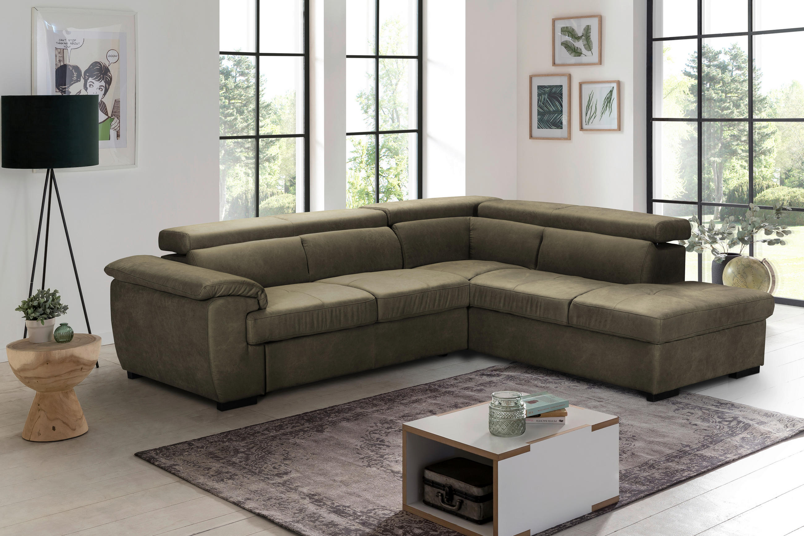 SEDEŽNA GARNITURA, mikrovlakna - Design, tekstil (258/219cm) - Stylife