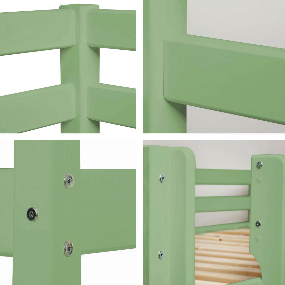 ETAGENBETT - Naturfarben/Grün, MODERN, Holz (90/200cm) - MID.YOU